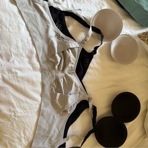 Light Gray and Black Nursing Bras